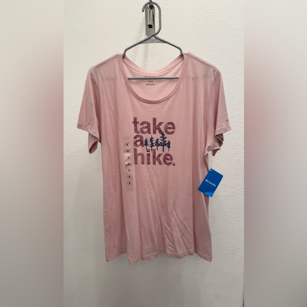 NWT Columbia soft pink t-shirt size XL